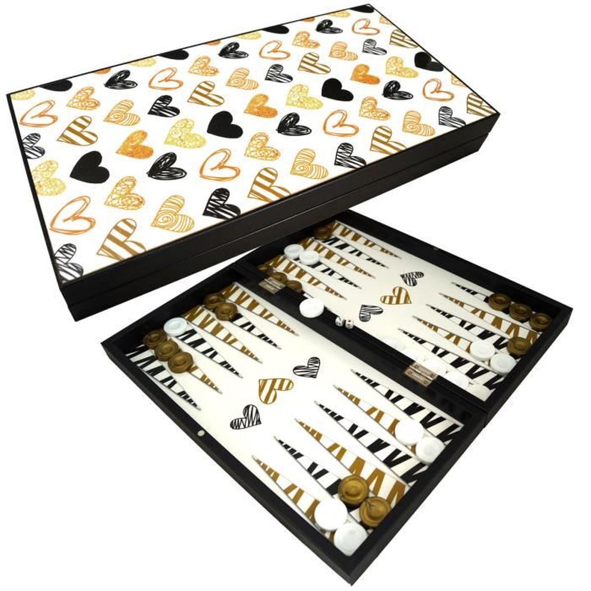 PrimoLiving Deluxe Set de Backgammon en Bois Orient au Format XXL 48x48,7 cm jaquet Jeux 