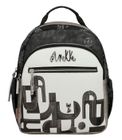 Anekke Sac à dos noir blanc pour femme Peace & Love Nature Sixties Backpack Black & White M 262988