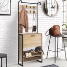 IDMARKET Vestiaire d'entrée LUIS meuble chaussures 2 portes design industriel