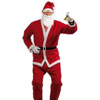Déguisement Père Noël feutrine - Adulte - Rouge/Blanc - Pantalon, veste, bonnet, ceinture et barbe