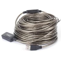Cikonielf Câble d'extension 20M USB 2.0 Type A Mâle à Femelle Rallonge Câble Cordon Noir