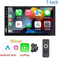 Autoradio Bluetooth 7 ", 1 Din Carplay Android Lecteur multimedia automatique ecran tactile HD FM AUX MirrorLink universel