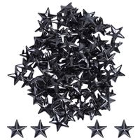 10mm Goujons étoiles Rivets à griffes Punk clouté pour la maroquinerie DIY Scrapbooking gothique Accessoires de mode, Noir, 50pcs
