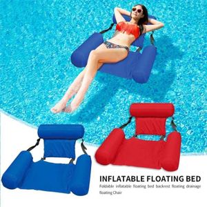 BOUÉE - BRASSARD Rouge - Chaise flottante de piscine gonflable pour enfants et adultes, siège de piscine pliable inclinable et