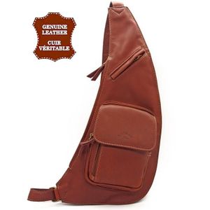 Sacoche Bandoulière Pour Homme En Cuir Vintage - Dimensions 14.5 X 6 X 17.5 Cm - Neuf Avec étiquette