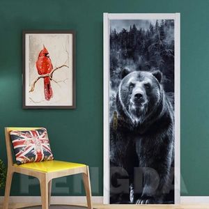 FLFK Fleur de Jardin Autocollant Porte Affiche 3D pour Cuisine Chambre Salle de Bain Auto-adh/ésif Amovible Murale D/écoration 77X200cm