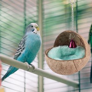 Naturel Noix de Coco Oiseau Sauvage Nid maison hutte ou mangeoire pour animaux de compagnie Parrot 