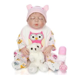 POUPÉE RUMOCOVO® Poupée Reborn réaliste en Silicone 57 cm vinyle poupée fille endormie jouet pour enfants Option 1