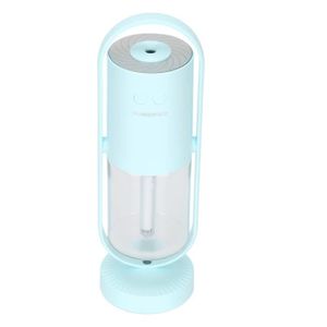 HUMIDIFICATEUR ÉLECT. Qiilu humidificateur d'air portable USB Mini humidificateur portable rotatif à 360 ° avec 2 modes de son support Bleu clair