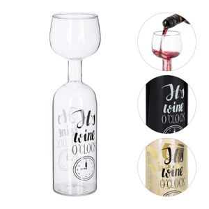 MISE EN BOUCHE Relaxdays Weinflasche Glas, XL Weinglas mit Spruch, Fun Geschenk für Weinliebhaber, Weinflaschenglas 750 ml, transparent -