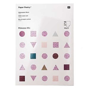 Pochette papier mousse autocollant Glitter multi couleurs A3