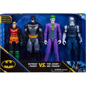 FIGURINE - PERSONNAGE Coffret 4 Personnages Batman 30 Cm Batman Le Joker Robin Mr Freeze Figurine Super Hero Serie Set DC 1 carte animaux