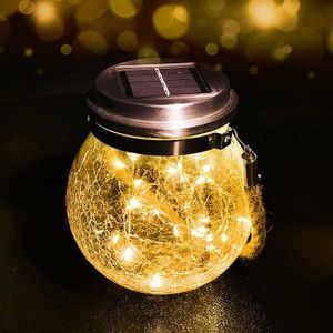 LAMPION Qxmcov Lanterne Solaire pour Extérieur, 1 Pièce en Verre Étanche Éclairage Lampes de Jardin Solaire 30 LED Blanc Chaud Lère Sola603