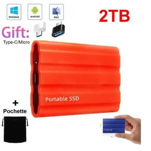 DISQUE DUR EXTERNE Disque Dur Externe SSD Portable 2TB 2To Rouge Haut