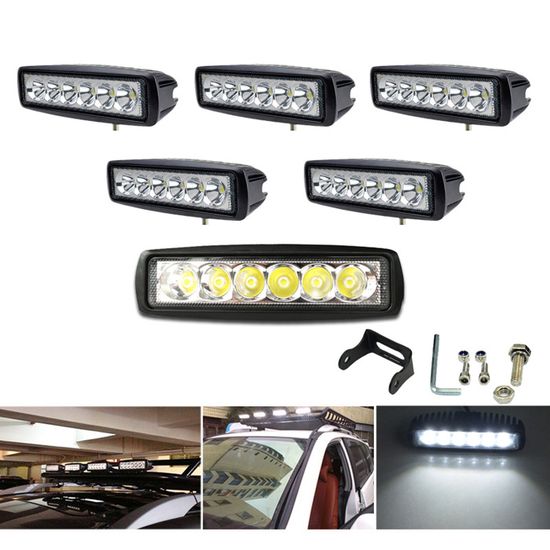 2 Phares LED Travail 120W 7 Pouces - Projecteurs Voiture 6000K IP65 - Pour 4x4, Camion, Bateau