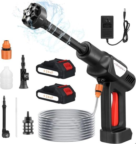 Nettoyeur Haute Pression Sans Fil Portable, 600 PSI, 21V, Batterie