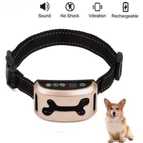 Collier Anti-Aboiement Petit Chiens Rechargeable Imperméable Chien 