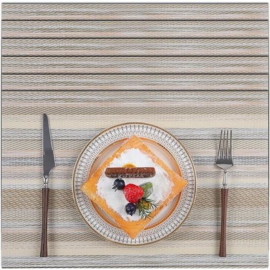 DII Sets De Table Multicolores Hachurés En Vinyle Tissé Pour