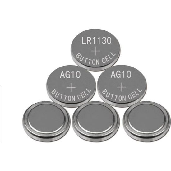 Lot de 10 piles bouton AG10 1,5 V LR1130 389 SR54 SR1130 LR54