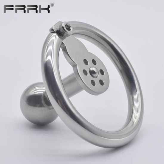 Cage De Chasteté Pour Homme En Acier Inoxydable - Dispositif Avec Anneaux Et Tiges De Stimulation, Neuf