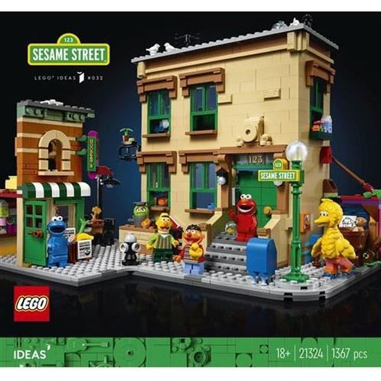 LEGO® Ideas - 21324 123 Sesame Street - Multicolore - A partir de 2 ans - Montage facile - Garantie 2 ans