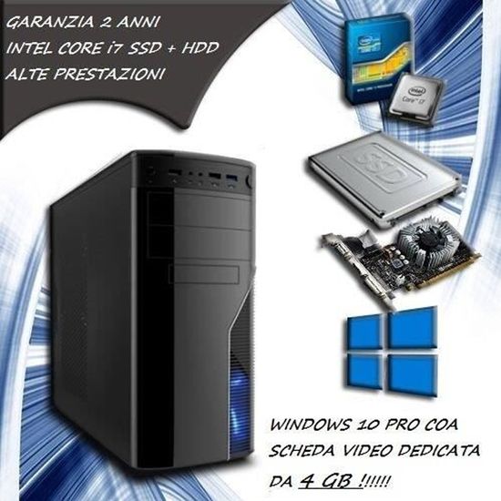 Pc Fixe Ordinateur De Bureau Intel Core I7 Ram 16 Go Ssd 120 Hdd 1tb Carte Video Dediee 4 Go Licence Original Microsoft Window Prix Pas Cher Cdiscount