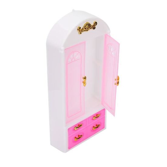 HURRISE Armoire Placard d'armoire de rangement en plastique pour meubles de poupées accessoire de maison de poupée