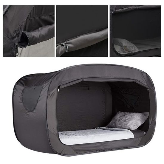 BESTEN Tente d'intimité intérieure sans Fond sur Le lit pour Un Sommeil Chaud et Confortable à l'intérieur d'une pièce (lit Simple, Anthracite