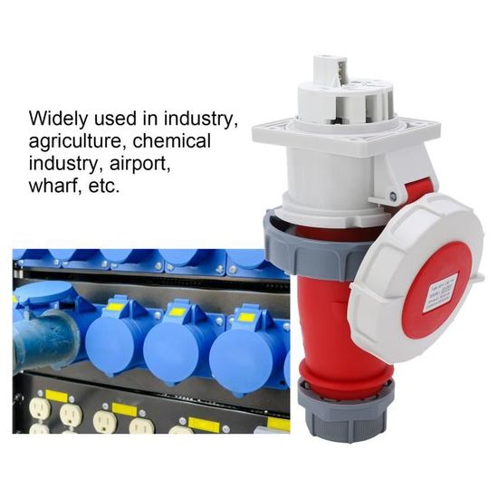 Prises Et Socles Industriels Rouges IP44 - 16A Ou 32A - 4 Ou 5 Broches (3 Phases + N + E) - 240/380-415V - Neuf Sous Carton