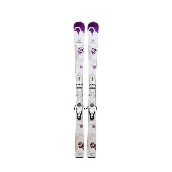 Skis Alpins Rossignol Temptation Style + Fixations – Femme – Rose – Taille 151-155 Cm