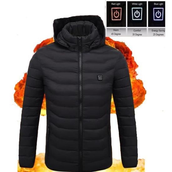 Veste Chauffante NAFING à Capuche - 5 Zones Chauffantes, 3 Niveaux De Température, USB - Unisexe
