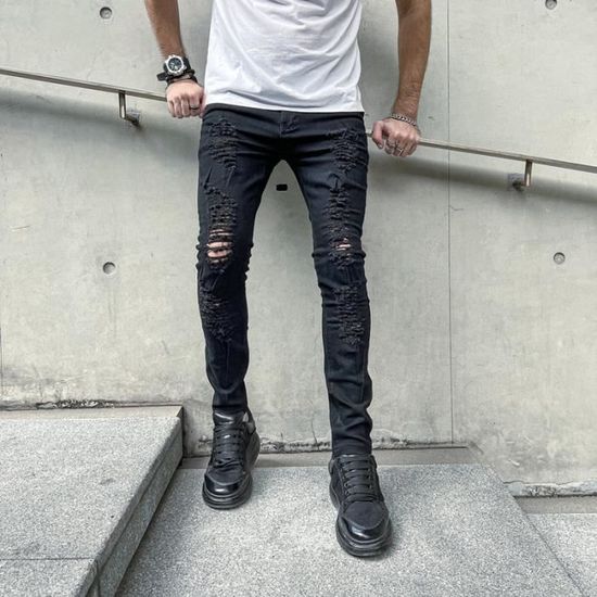 Jean Skinny Homme NEXT Avec Genoux Déchirés - Taille 34, Coupe Slim - Occasion Très Bon État