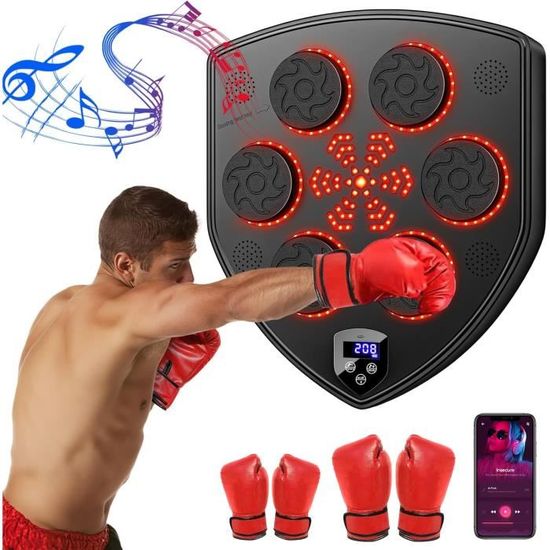 Machine De Boxe Musicale – Entraîneur Avec Musique Pour Adultes Et Enfants, Blanc