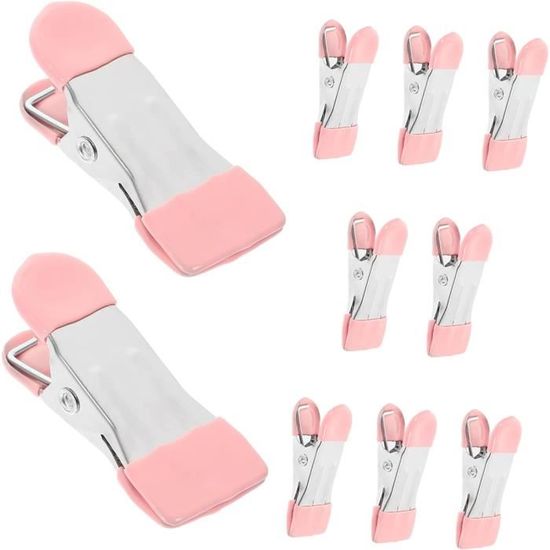 Lot De 50 Pinces à Linge Métalliques Antidérapantes - 5 Couleurs - En Acier Inoxydable Avec Revêtement PVC - Idéales Extérieur Et Cuisine