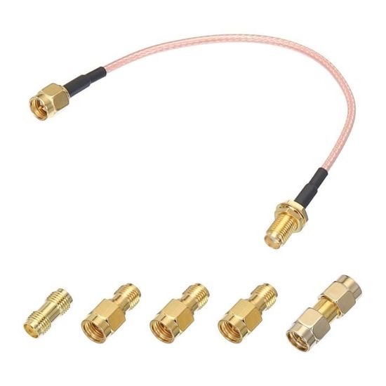 Adaptateurs SMA Mâle Vers RP-SMA Femelle - Lot De 5 Connecteurs Coaxiaux RF, Laiton Plaqué Or, 50 Ohm, 0-6 GHz - Pour Antennes, Câbles Et Appareils Sans Fil - 2