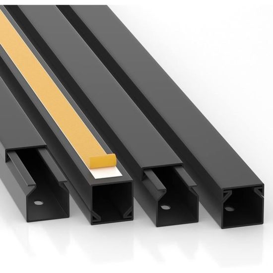 Goulotte Flexible Autocollante - 3 M - En PVC - Pour 2 à 4 Câbles - Pour La Maison, Le Bureau, L'école, L'entrepôt - Blanc