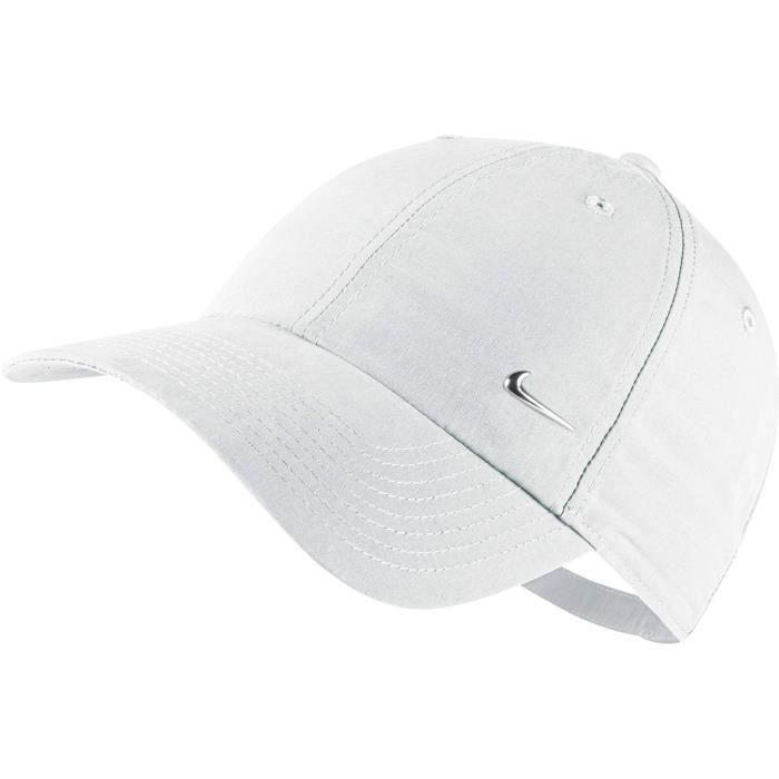 NIKE Casquette Swoosh Métal - Adulte - Blanc