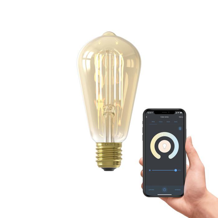 Calex Ampoules connectées Edison LED Filament connectée ST64 ambrée E27