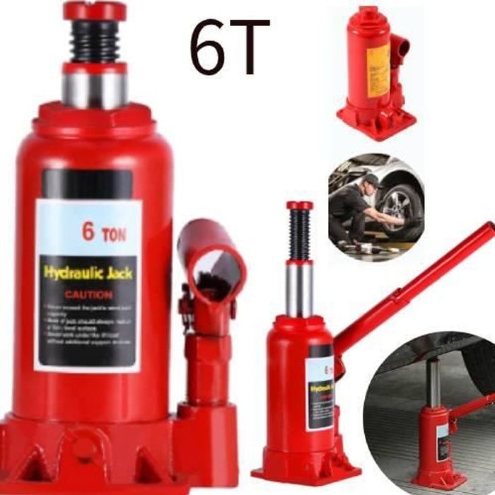 6 Tonne Bouteille Vérin hydraulique Outils de Réparation pour Voiture Camion Bateau Caravane