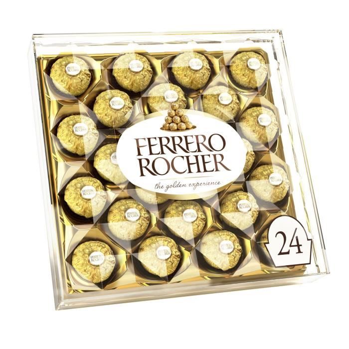 Chocolats rocher FERRERO, la boite de 24