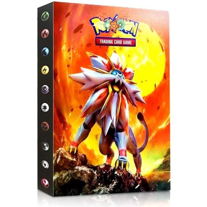 Pokémon Carte Album, Pokémon classeur pour Cartes Album Porte Cartes Pokemon Album Capacité de 240 Cartes GX EX boîte (Sun and Mood)