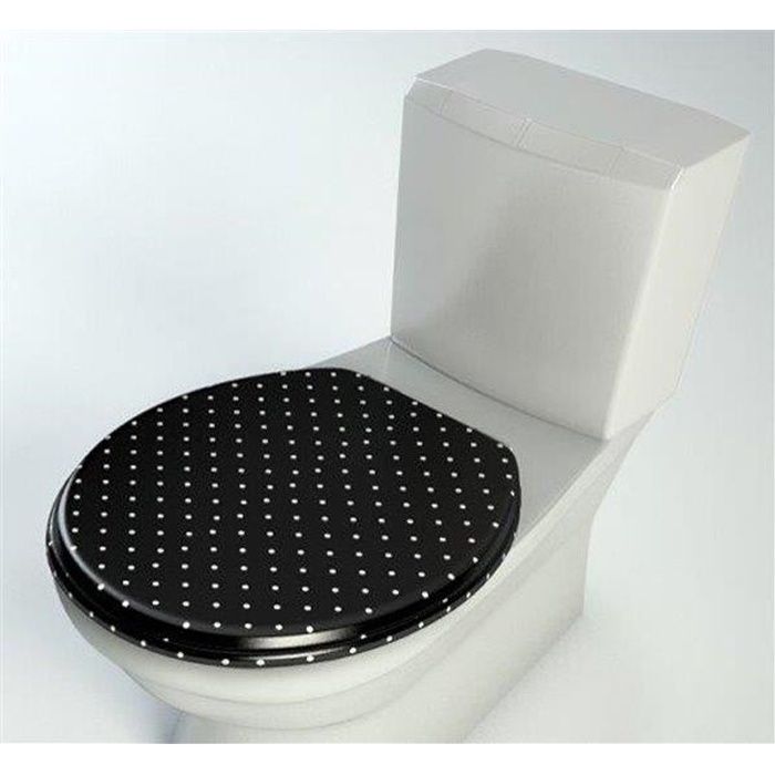 Abattant WC en bois compresse MDF Cuvette Double frein chute ralentisseur et Charnière metal