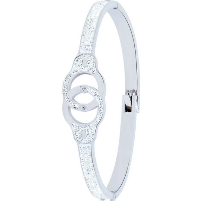 Bracelet menottes SC Crystal orné de Cristaux Swarovski
