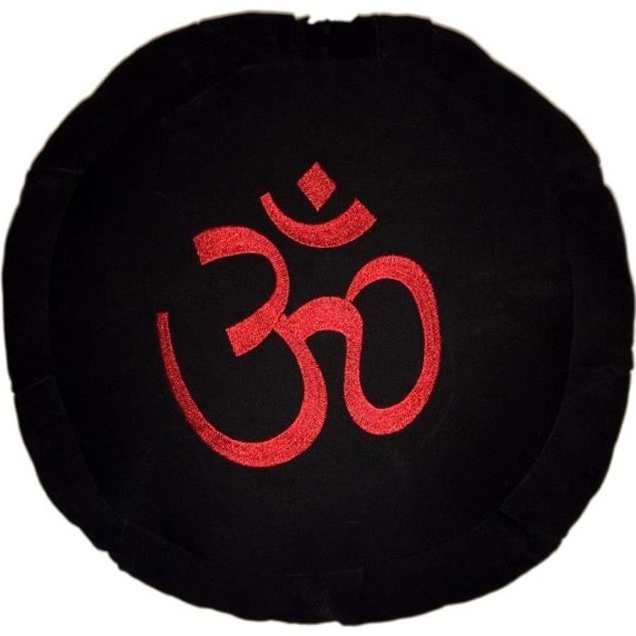zafu broderie -OM- Noir-rouge