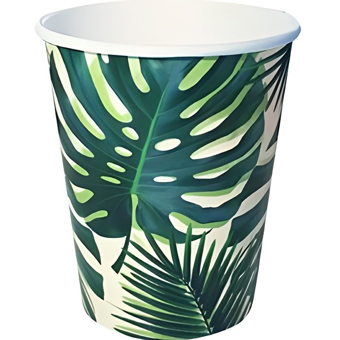 Gobelet Carton Tropical Vert x8