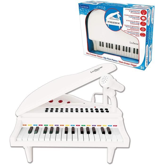 Lexibook-Mon Premier Piano pour Enfants, Touches Lumineuses, Fonction Enregistrement, Ajustement Tempo et Volume, 29cm, Lecteur Audi
