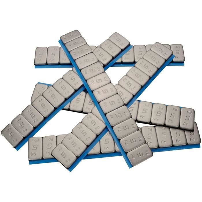 100x Haskyy Masses D'Équilibrage 12x5g Poids 6KG Poids D Barre Adhésive 60g avec Décollement
