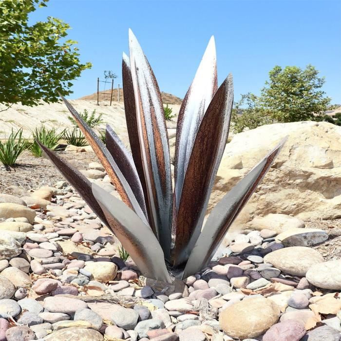 Objet Decoratif 11 -Metal Art Tequila Sculpture Rustique Jardin Yard Décor À La Maison 9 Feuilles LY882