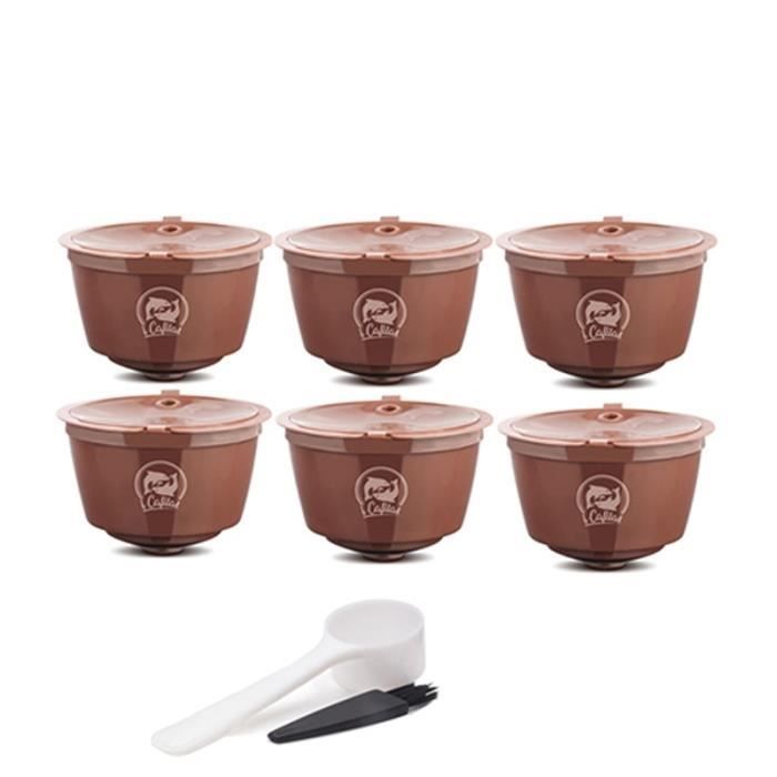 Café Filtres,Capsules réutilisables pour nescafé Dolce Gusto, filtres à café, tasses rechargeables, paniers Dolci - Type 6pcs Brown