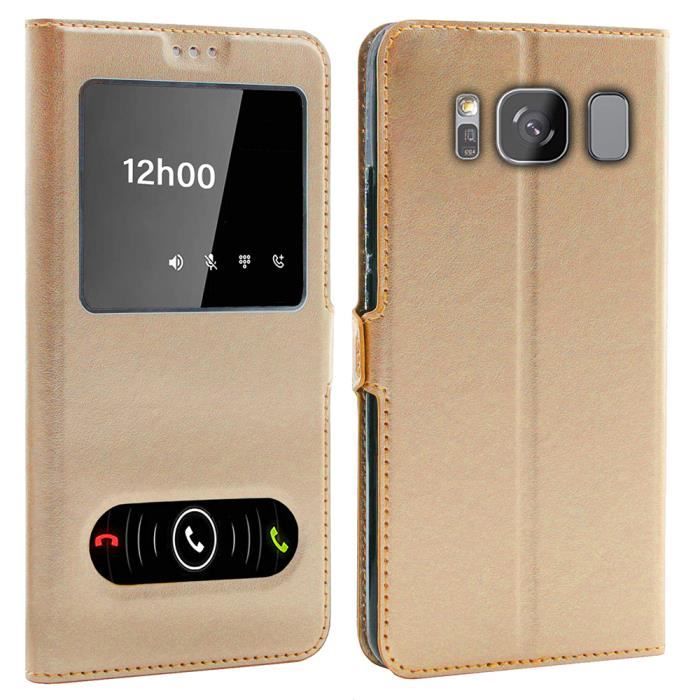 Coque Samsung Galaxy S8 Plus, Double Fenêtre - Or